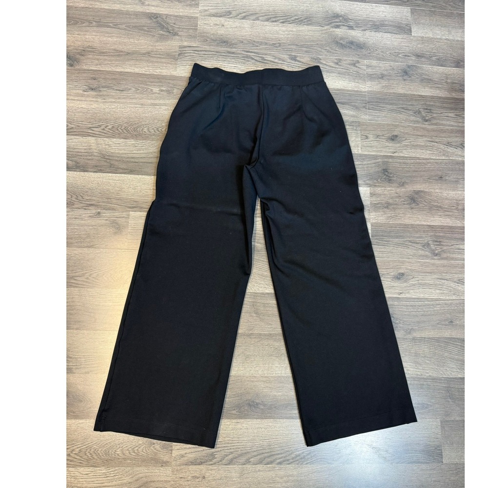 Dictionary Womens Black Wide Leg Pull On Dress Pants Size Medium Pockets